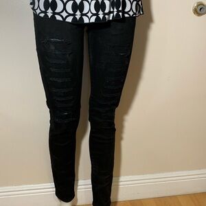 T&Y fASHIONS DISTRESSED BLACK JEANS